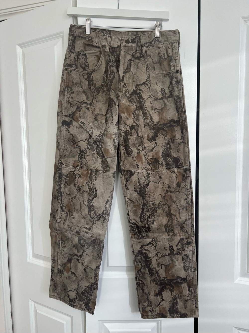 Men's Wrangler Printed Utility Pants - Brown/Gray Camouflage